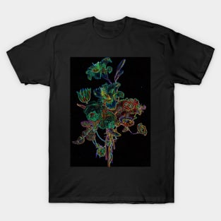 Black Panther Art - Flower Bouquet with Glowing Edges 5 T-Shirt